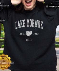 Vintage Lake Mohawk Ohio sweatshirt established in 1963, featuring classic athletic design and rich colors.
