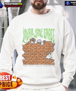 Laura Jane Grace 'Walls They Built Around Me' skeleton sweatshirt featuring unique graphic design and bold colors.