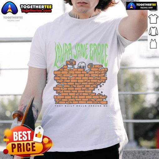 Alt Text: Official Laura Jane Grace 'Walls They Built Around Me' Skeleton T-Shirt featuring unique graphic design.