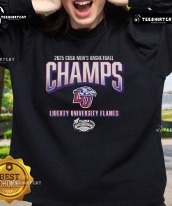 Official Liberty Flames 2025 C-USA Men's Basketball Conference Tournament Champions Sweatshirt in vibrant colors.
