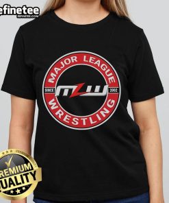 Official Major League Wrestling Since 2002 Ladies Tee featuring a stylish design perfect for wrestling fans.