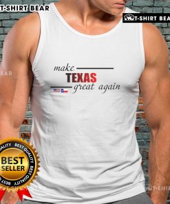 Alt Text: Official Make Texas Great Again tank top featuring Texas flag design, perfect for patriotic summer wear.
