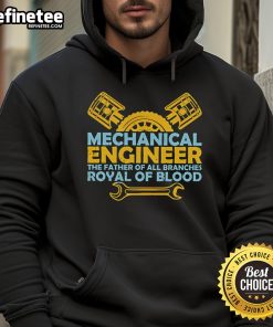 Official Mechanical Engineer hoodie featuring 'The Father of All Branches' design, perfect for engineering enthusiasts.