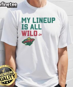 Official Minnesota Wild My Lineup T-Shirt featuring team colors and logo, perfect for fans and game day attire.
