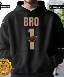 Official Minnesota Wild Number 1 Bro Hoodie in green, featuring logo and sports design for fans.
