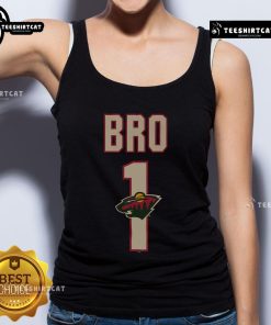 Official Minnesota Wild Number 1 Bro Tank Top featuring team colors and logo, perfect for hockey fans and summer wear.