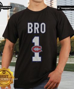 Alt Text: Official Montreal Canadiens Number 1 Bro T-Shirt featuring team logo and bold graphics for passionate fans.