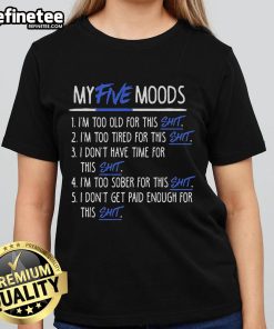 Official My Five Moods Ladies Tee featuring vibrant colors and stylish design for casual wear.