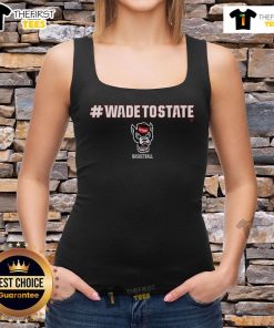 Official NC State Basketball Wade to State tank top featuring team colors and logo, perfect for fans.