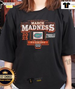 Official NCAA 2025 Men's March Madness Florida Gators ladies tee showcasing team pride for the Final Four.