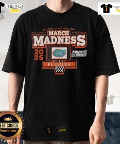 Official NCAA 2025 Men's March Madness Florida Gators T-Shirt featuring vibrant team graphics for basketball fans.