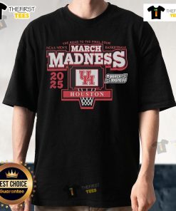 Alt Text: Official NCAA 2025 Men's March Madness T-shirt featuring Houston Cougars design for fans celebrating the Final Four.