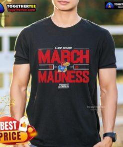 Official NCAA Men's Basketball 2025 Kansas Jayhawks March Madness T-Shirt featuring team logo and vibrant colors.