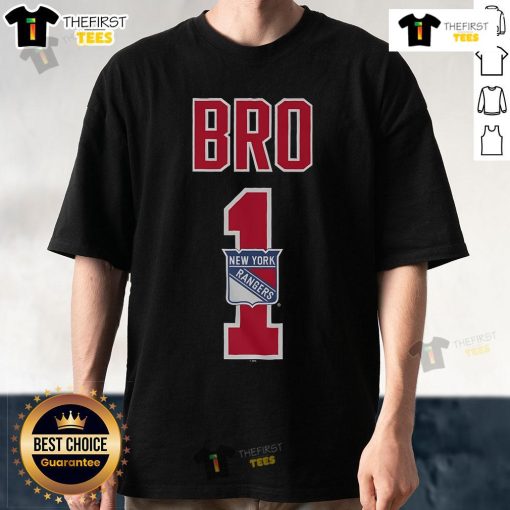 Official New York Rangers Number 1 Bro T-Shirt featuring vibrant team colors and bold graphics for dedicated fans.