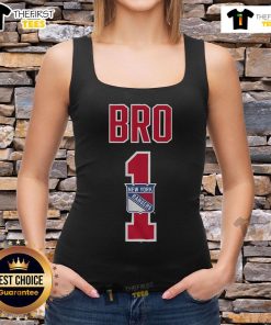 Official New York Rangers Number 1 Bro Tank Top featuring team colors and logo, perfect for fans and summer events.