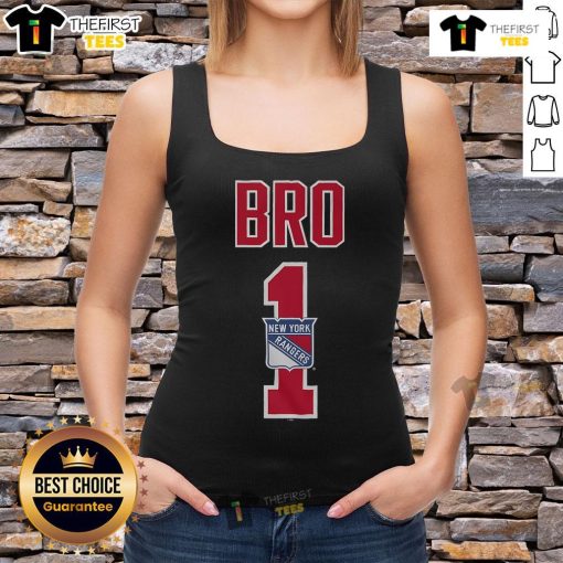 Official New York Rangers Number 1 Bro Tank Top featuring team colors and logo, perfect for fans and summer events.