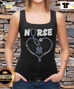Official New York Yankees Nurse 'It's A Work Of Heart' Tank Top featuring team colors and logo for passionate fans.