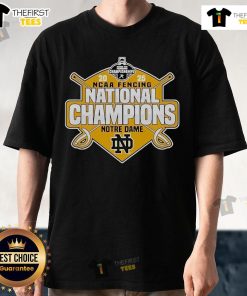 Alt Text: Official Notre Dame Fighting Irish 2025 NCAA Fencing National Champions T-Shirt featuring bold logo and vibrant colors.