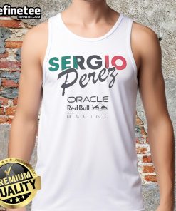 Official Oracle Red Bull Racing Junior Sergio Perez flag tank top featuring vibrant colors and team logo.