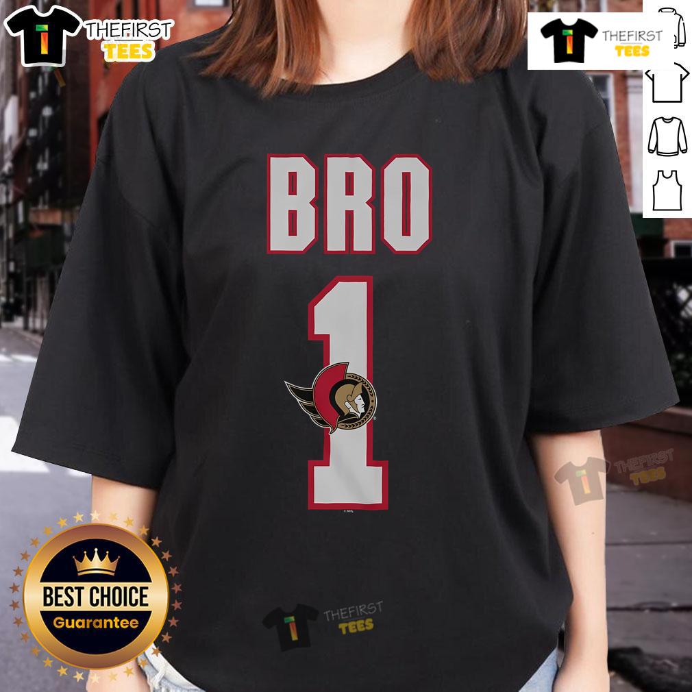 Official Ottawa Senators Number 1 Bro Ladies Tee Official Ottawa Senators Number 1 Bro Ladies Tee showcasing team pride in stylish design for female fans.