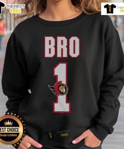 Official Ottawa Senators Number 1 Bro Sweatshirt in team colors, perfect for fans showing support during games.
