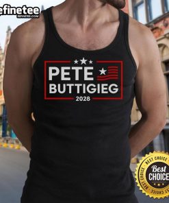 Official Pete Buttigieg 2028 tank top featuring a bold design and vibrant colors, perfect for supporters of the campaign.
