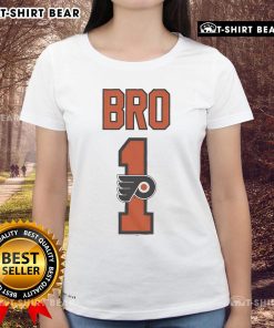 Official Philadelphia Flyers Number 1 Bro Ladies Tee featuring team colors and logo, perfect for Flyers fans.