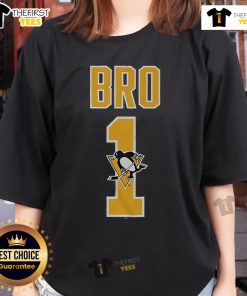 Official Pittsburgh Penguins Number 1 Bro Ladies Tee featuring team colors and logo for passionate fans.