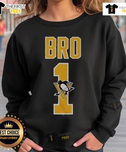 Alt Text: Official Pittsburgh Penguins Number 1 Bro Sweatshirt featuring team colors and logo, perfect for fans and game day.