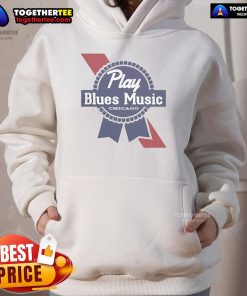 Official Play Blues Music Chicago hoodie featuring vibrant graphics and a comfortable fit, perfect for music lovers.