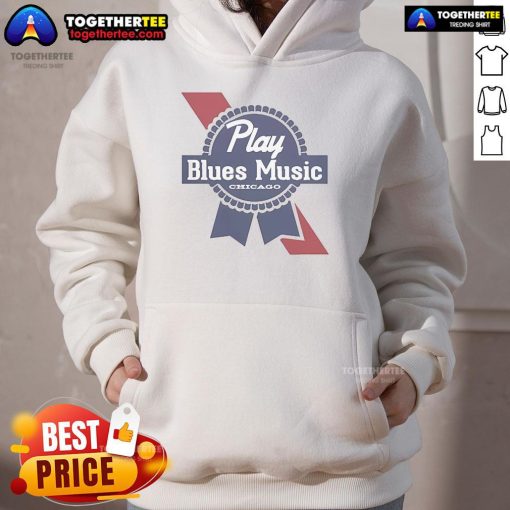 Official Play Blues Music Chicago hoodie featuring vibrant graphics and a comfortable fit, perfect for music lovers.