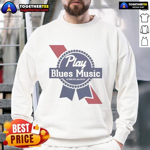 Official Play Blues Music Chicago Sweatshirt featuring vibrant design, perfect for music lovers and Chicago fans.