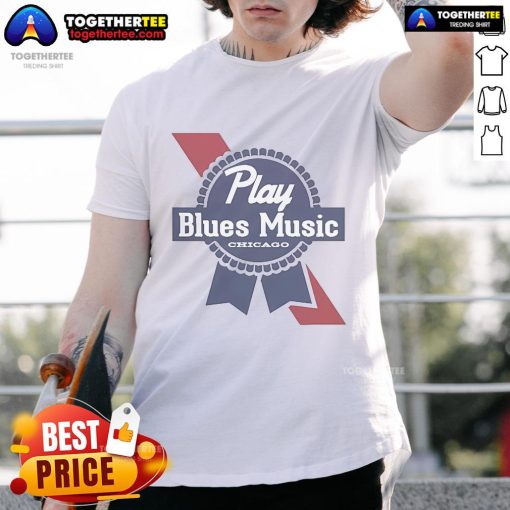 Official Play Blues Music Chicago T-Shirt featuring vibrant graphics and a stylish design for music lovers.