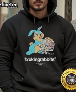 Official Rabbit with Shopping Cart Hoodie featuring a cute rabbit design, perfect for casual wear and animal lovers.