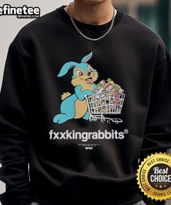 Official Rabbit with Shopping Cart Sweatshirt featuring a playful rabbit design and cozy fit for casual wear.