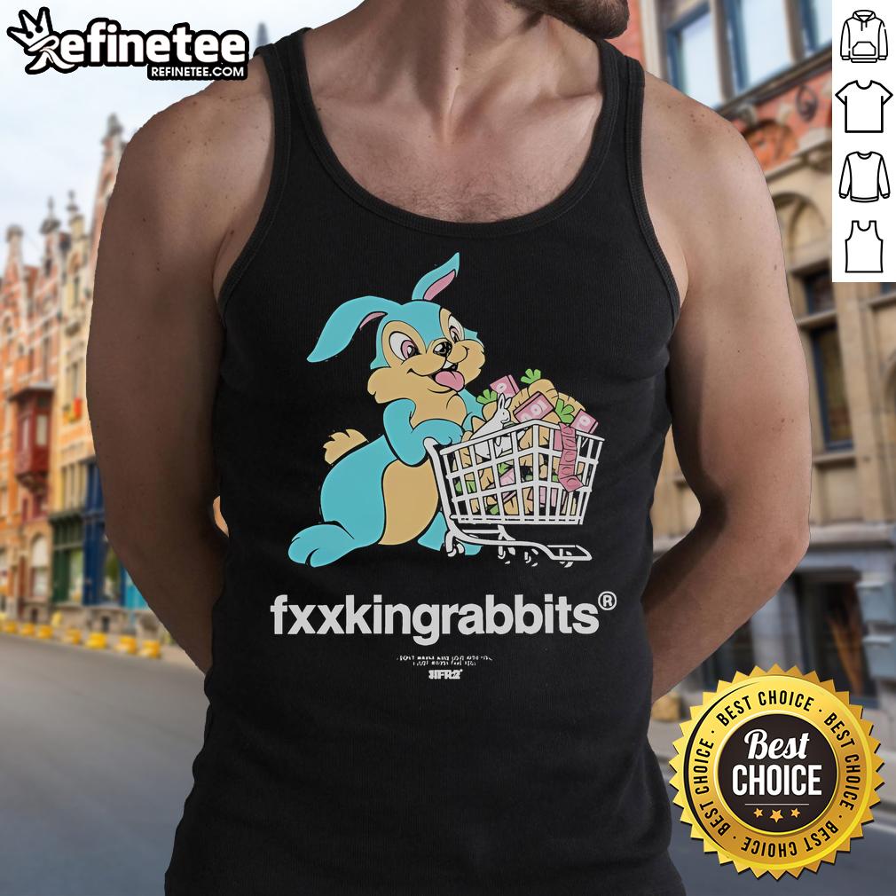 Official Rabbit With Shopping Cart Tank Top Official rabbit with shopping cart tank top featuring a playful design, perfect for casual wear and animal lovers.
