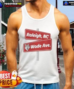Official Raleigh NC Wade Ave tank top featuring a stylish design, perfect for summer wear and local pride.
