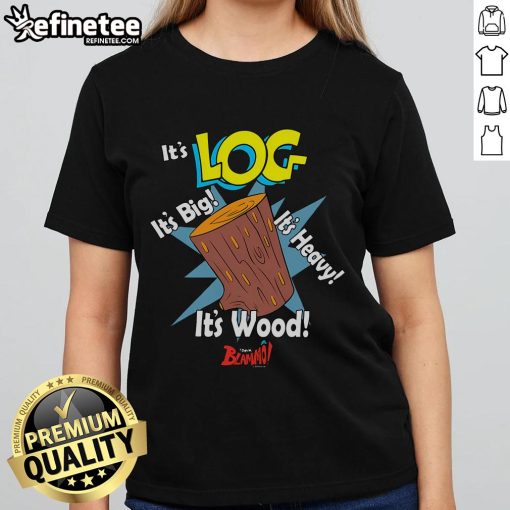 Alt Text: Official Ren and Stimpy It's Log from Blammo ladies tee featuring iconic cartoon characters and vibrant design.