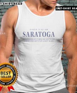 Official Saratoga Water tank top featuring a stylish design, perfect for fans of Saratoga Springs' iconic drink.