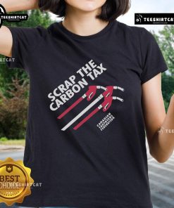 Canadian Taxpayers Federation Ladies Tee promoting the Scrap The Carbon Tax initiative, featuring a bold logo design.