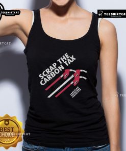 Canadian Taxpayers Federation tank top promoting the 'Scrap The Carbon Tax' campaign for tax relief.
