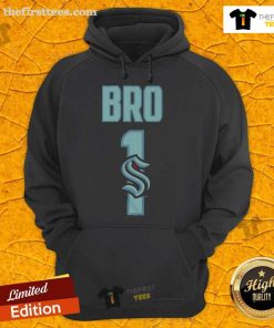 Official Seattle Kraken Number 1 Bro Hoodie featuring team colors and logo, perfect for fans supporting the NHL team.