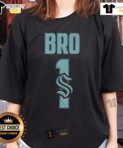 Official Seattle Kraken Number 1 Bro Ladies Tee featuring team colors and logo, perfect for fans.