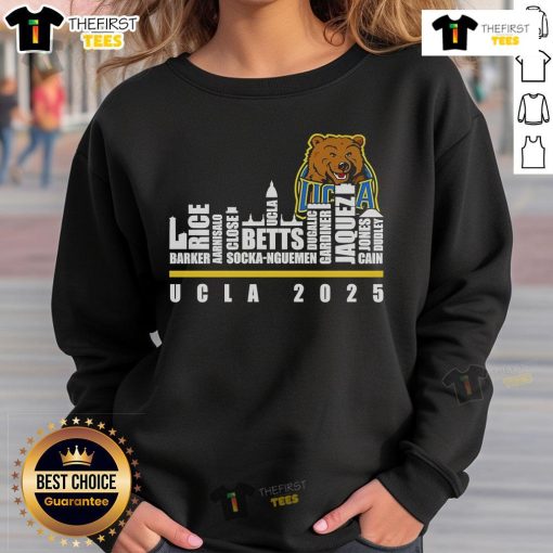 Official Skyline City UCLA 2025 Sweatshirt in navy blue, featuring the UCLA logo and vibrant skyline design.