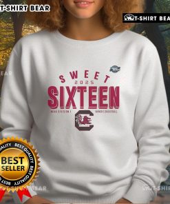 Official South Carolina Gamecocks Sweet Sixteen 2025 NCAA Women's Basketball Tournament March Madness sweatshirt design.