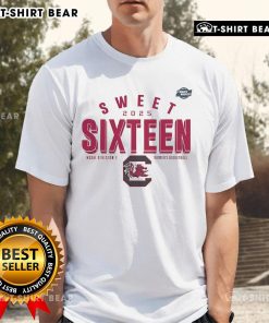 Official South Carolina Gamecocks Sweet Sixteen 2025 NCAA Women's Basketball Tournament March Madness T-Shirt design.