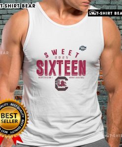 Official South Carolina Gamecocks Sweet Sixteen 2025 NCAA Women's Basketball Tournament March Madness tank top design.