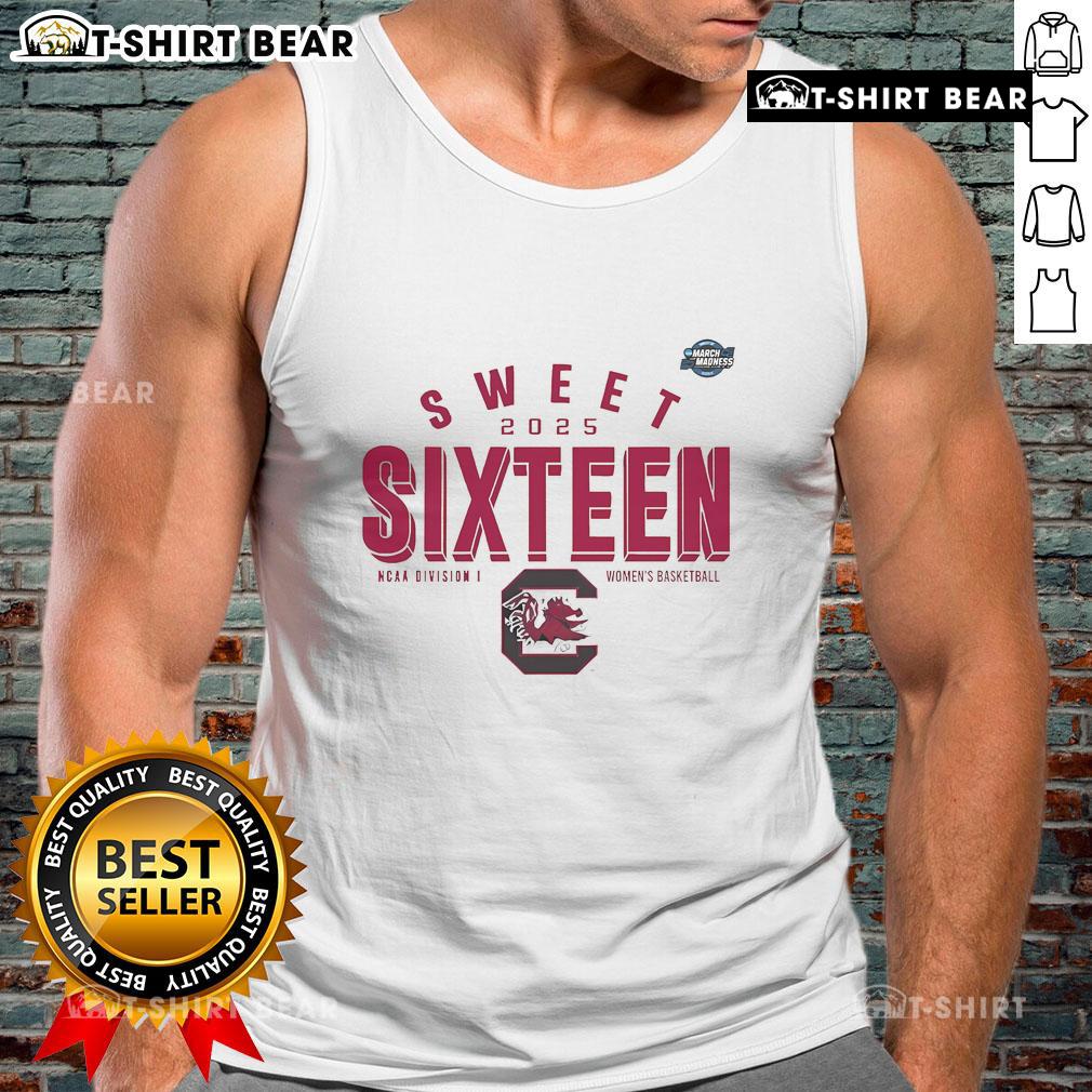 Official South Carolina Gamecocks Sweet Sixteen 2025 NCAA Women's Basketball Tournament March Madness Tank Top Official South Carolina Gamecocks Sweet Sixteen 2025 NCAA Women's Basketball Tournament March Madness tank top design.