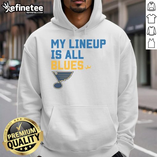 Alt Text: Official St. Louis Blues My Lineup Hoodie featuring team colors and logo, perfect for fans and game day attire.