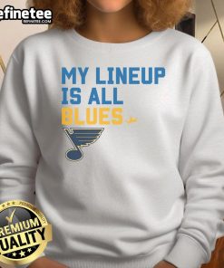 Alt Text: Official St. Louis Blues My Lineup Sweatshirt featuring team colors and logo, perfect for fans and casual wear.